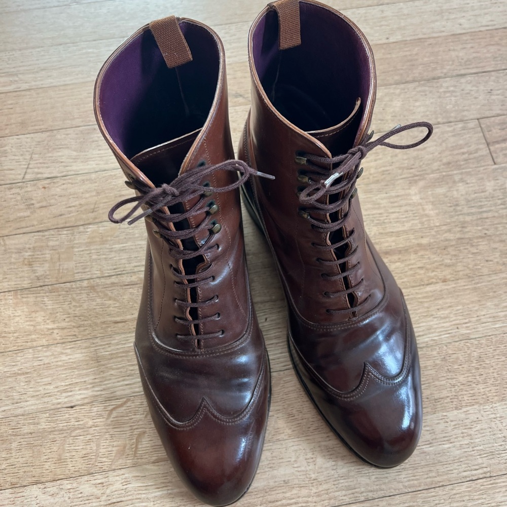 Carmina shell cordovan boots brown Sz 7